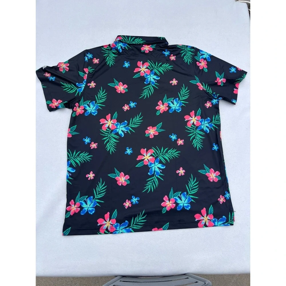 Chubbies The Electric Flowers Performance Polo Shirt‎ Mens XXL Floral Print